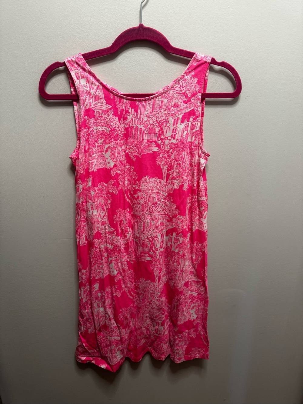 NWOT Lilly Pulitzer Hot Pink & White Printed Tank Mini Dress
